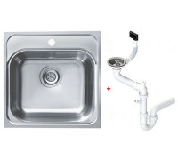 Мойка кухонная Alveus Basic 140 врезная 465х465х185 мм с сифоном 1100905