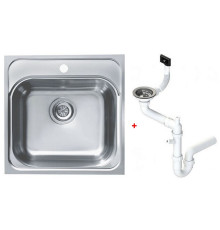 Мойка кухонная Alveus Basic 140 врезная 465х465х185 мм с сифоном 1100905