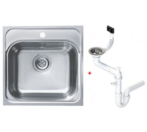 Мойка кухонная Alveus Basic 140 врезная 465х465х185 мм с сифоном 1100905