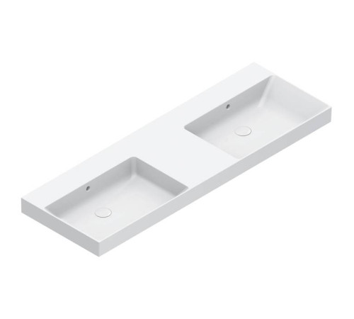 Раковина Catalano Zero 150x50 см двойная без отверстия белый глянцевый 0121520001