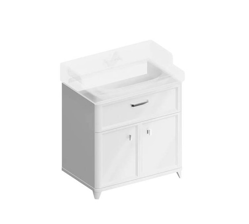 Тумба напольная Kerama Marazzi Pompei 80 см с ящиком и дверцами белый глянцевый PO.M.80.1\WHT