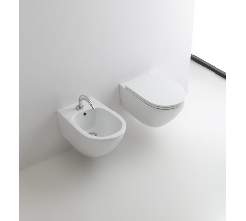 Биде подвесное Kerasan Aquatech 55х36 см 1 отверстие белый 372401.1