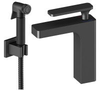 Смеситель для раковины Timo Torne 111 мм с гигиеническим душем черный 4360/03G