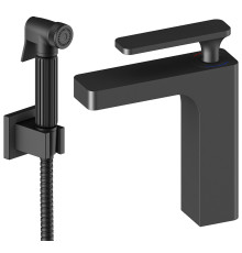 Смеситель для раковины Timo Torne 111 мм с гигиеническим душем черный 4360/03G