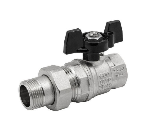 Кран шаровой Högert Technik Strong T 1/2 НВ ручка-бабочка с разъемным соединением EV123201