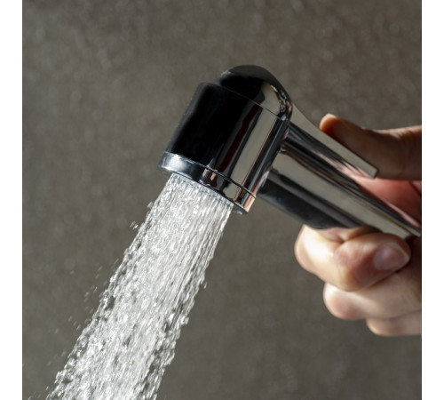 Гигиенический комплект Bossini Apice с лейкой, держателем и шлангом черный матовый CE4002.073