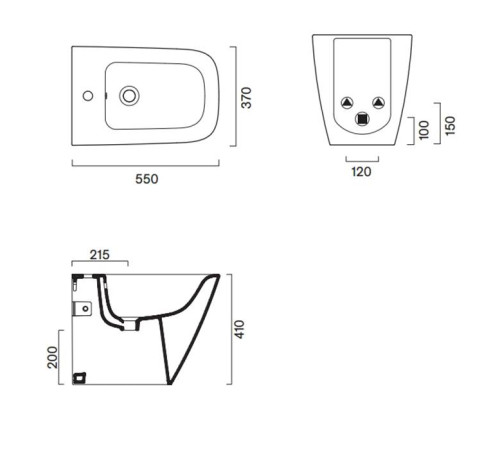 Биде напольное Catalano Green 55x37 см с 1 отверстием 0419551001