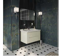 Комплект подвесной мебели Kerasan Waldorf 100 см с 2 ящиками белая матовая ваниль 4142K1bi/cr / 925530