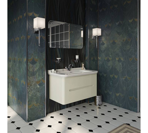 Комплект подвесной мебели Kerasan Waldorf 100 см с 2 ящиками белая матовая ваниль 4142K1bi/cr / 925530