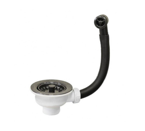 Слив-перелив для раковины McAlpine L=235 мм решетка 113 мм хром OF2-113S