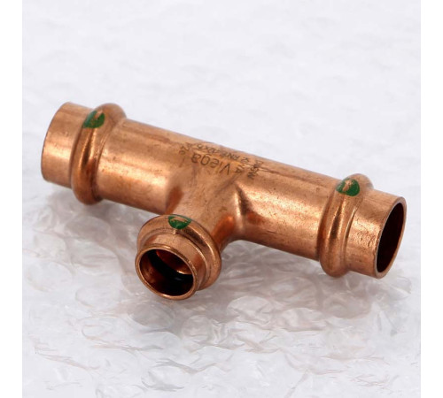 Тройник пресс медный Viega Profipress 15x12x15 мм 291914