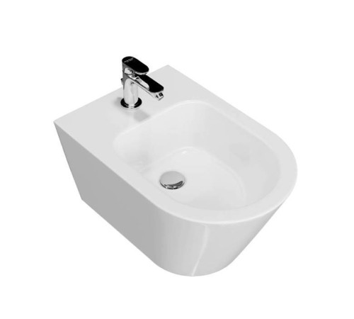 Биде подвесное Kerama Marazzi Plaza Modern 1 отверстие белое глянцевое PLM.bidet.02