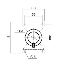 Встраиваемая часть настенного смесителя QuadroDesign с переключателем Brushed Stainless Steel IN044AS