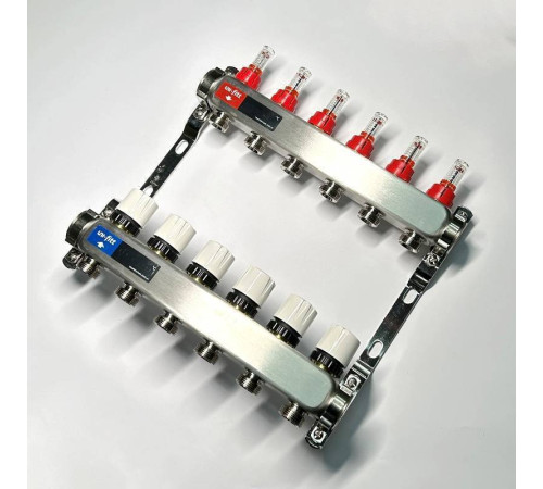 Коллекторная группа WATTS HKV 1 x 6 выходов 3/4 EK с расходомерами из нержавеющей стали 450W4306