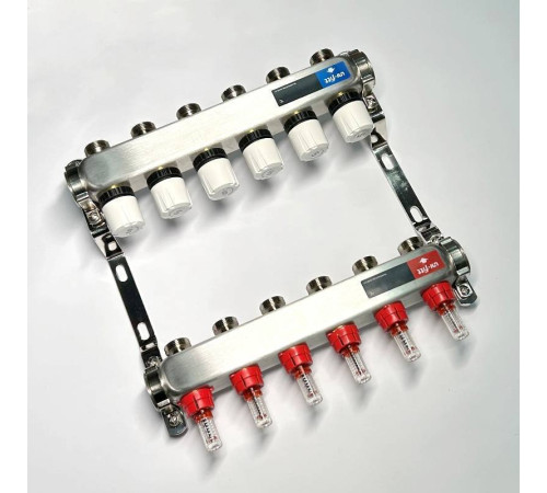 Коллекторная группа WATTS HKV 1 x 6 выходов 3/4 EK с расходомерами из нержавеющей стали 450W4306