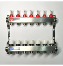 Коллекторная группа WATTS HKV 1 x 7 выходов 3/4 EK с расходомерами из нержавеющей стали 450W4307