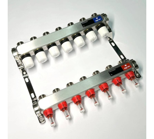 Коллекторная группа WATTS HKV 1 x 7 выходов 3/4 EK с расходомерами из нержавеющей стали 450W4307