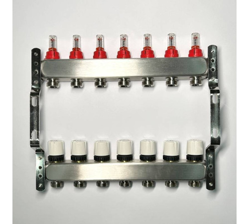 Коллекторная группа WATTS HKV 1 x 7 выходов 3/4 EK с расходомерами из нержавеющей стали 450W4307