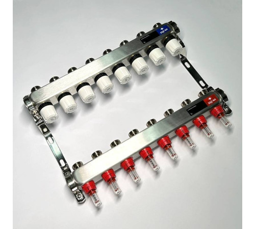 Коллекторная группа WATTS HKV 1 x 8 выходов 3/4 EK с расходомерами из нержавеющей стали 450W4308