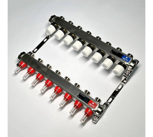Коллекторная группа WATTS HKV 1 x 8 выходов 3/4 EK с расходомерами из нержавеющей стали 450W4308