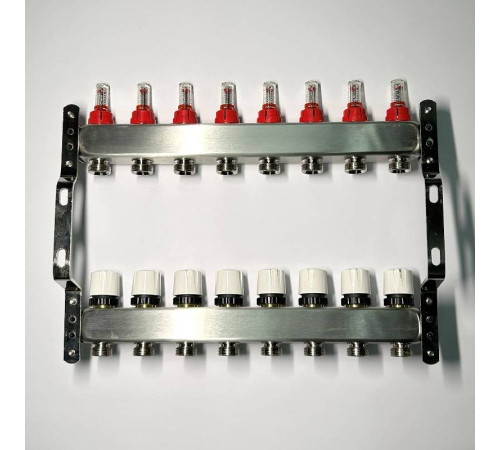 Коллекторная группа WATTS HKV 1 x 8 выходов 3/4 EK с расходомерами из нержавеющей стали 450W4308