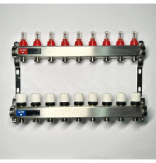 Коллекторная группа WATTS HKV 1 x 9 выходов 3/4 EK с расходомерами из нержавеющей стали 450W4309
