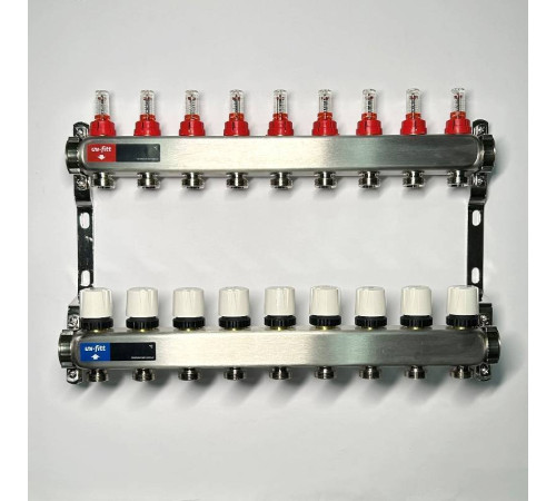 Коллекторная группа WATTS HKV 1 x 9 выходов 3/4 EK с расходомерами из нержавеющей стали 450W4309