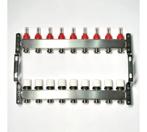Коллекторная группа WATTS HKV 1 x 9 выходов 3/4 EK с расходомерами из нержавеющей стали 450W4309