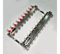 Коллекторная группа STOUT 1 x 10 выходов 3/4 с расходомерами и термостатическими вентилями без концевых групп нержавеющая сталь 450W4310