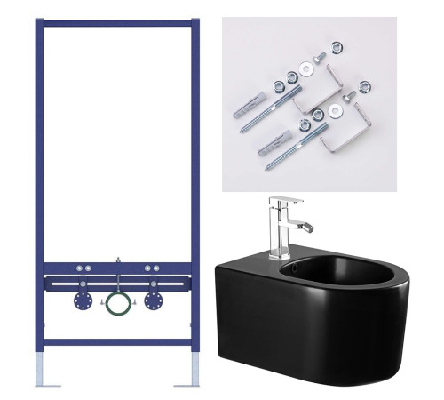 Комплект инсталляции для биде AQUATEK МИЯ-MB (рама INSB-0000001, крепеж KKI-0000002, биде AQ1004-MB) INSB-0000001/KKI-0000002/AQ1004-MB