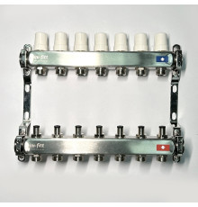 Коллекторная группа STOUT 1 x 7 выходов 3/4 EK с балансировочными клапанами из нержавеющей стали 506266