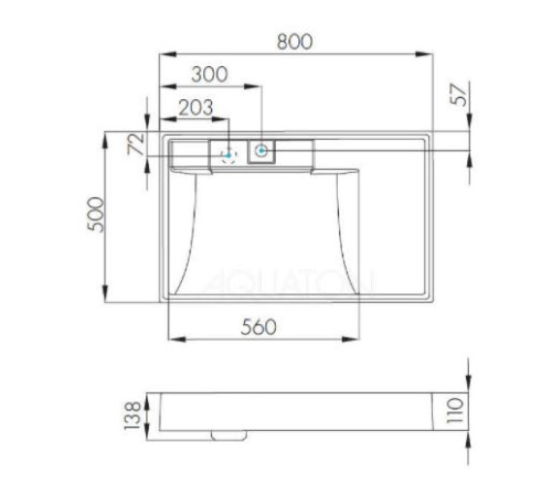 Раковина Aquaton Рейн 80 графит 1A72113KRW210