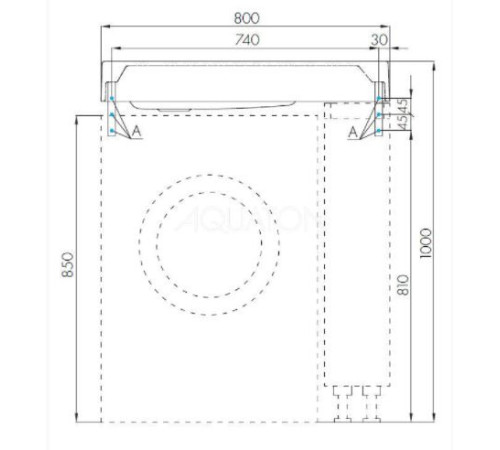 Раковина Aquaton Рейн 80 графит 1A72113KRW210