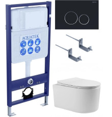 Комплект инсталляции 4 в 1 Aquatek Мия-020 рама Standard INS-0000012 и унитаз AQ2004-00 МИЯ-020 4в1