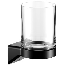 Держатель стакана KEUCO AVENO со стаканом из хрусталя с клеевым комплектом черный матовый 14650379000