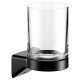 Держатель стакана KEUCO AVENO со стаканом из хрусталя с клеевым комплектом черный матовый 14650379000