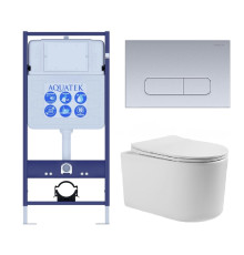 Комплект инсталляции 3 в 1 Aquatek Мия-014 рама Standard INS-0000012 и унитаз AQ2004-00 МИЯ-014 3в1