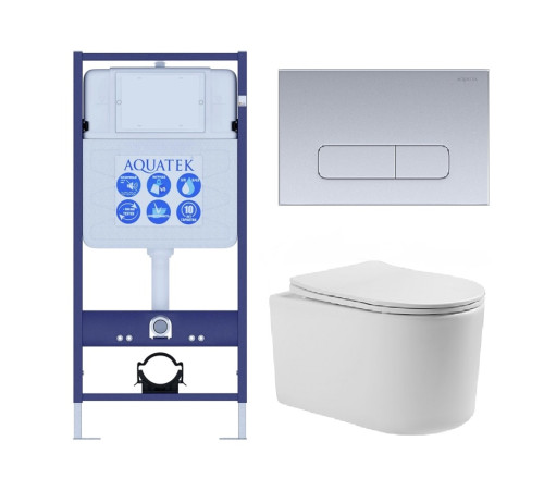 Комплект инсталляции 3 в 1 Aquatek Мия-014 рама Standard INS-0000012 и унитаз AQ2004-00 МИЯ-014 3в1