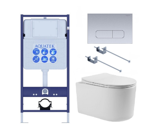 Комплект инсталляции 4 в 1 Aquatek Мия-014 рама Standard INS-0000012 и унитаз AQ2004-00 МИЯ-014 4в1