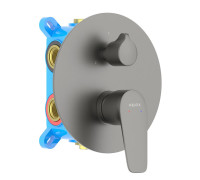 Смеситель для ванны Aquanet Бетта скрытого монтажа 3 режима оружейная сталь AQ1147BGM