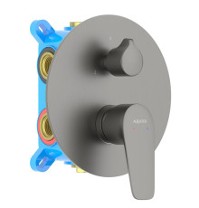 Смеситель для ванны Aquanet Бетта скрытого монтажа 3 режима оружейная сталь AQ1147BGM