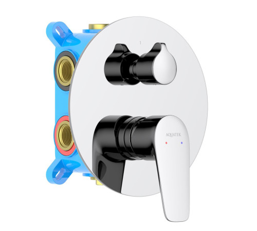 Смеситель для ванны Aquanet Бетта скрытого монтажа 3 режима хром AQ1147CR