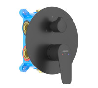 Смеситель для ванны Aquanet Бетта скрытого монтажа 3 режима матовый черный AQ1147MB