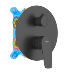 Смеситель для ванны Aquanet Бетта скрытого монтажа 3 режима матовый черный AQ1147MB