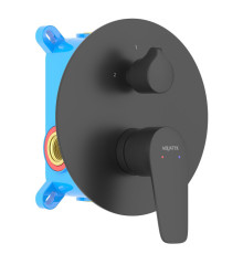 Смеситель для ванны Aquanet Бетта скрытого монтажа 2 режима матовый черный AQ1146MB