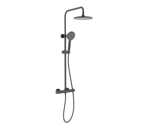 Душевая система with термостатом Aquatek Европа 220 мм матовый черный AQ2343MB