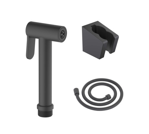 Гигиенический душ со шлангом 120 см и держателем Aquanet матовый черный AQ2054MB