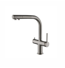 Смеситель для кухни Aquanet Европа под фильтр оружейная сталь AQ1385BGM