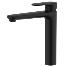 Смеситель для раковины Aquanet Ника высокий 190 мм без донного клапана матовый черный AQ1804MB