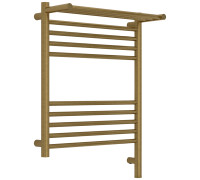 Полотенцесушитель электрический Сунержа Богема 3.1 с полкой 500х600 мм правый состаренная латунь браш 051-6007-6050